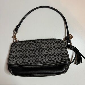 Coach Black and Gray Signature Wrist bag no pockets